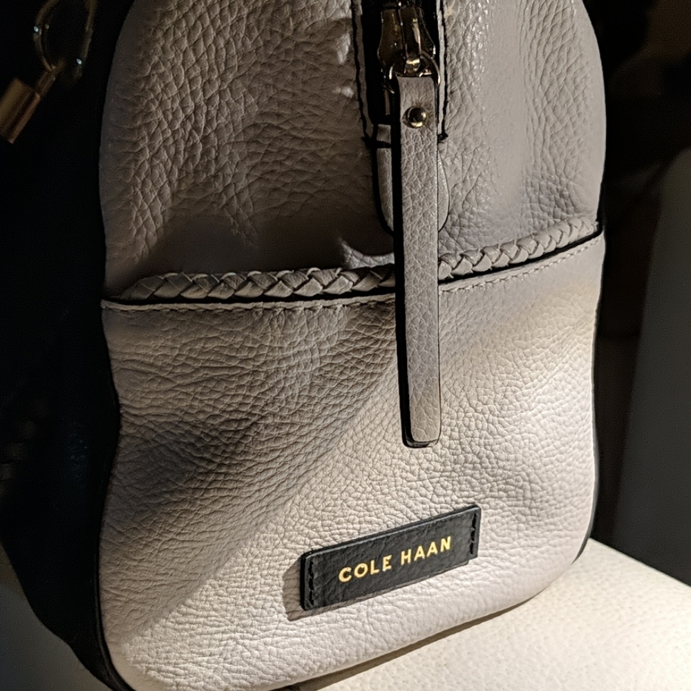 Cole Haan convertible black and cream satchel - Picture 3 of 8